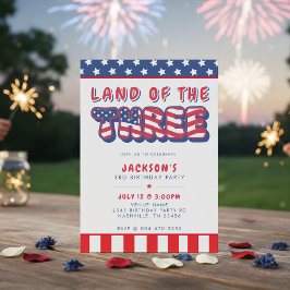 3-års födelsedagsfest Patriotisk USA-flagga 4 juli Inbjudningar