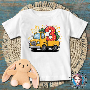 3-års födelsedagslastbil t shirt