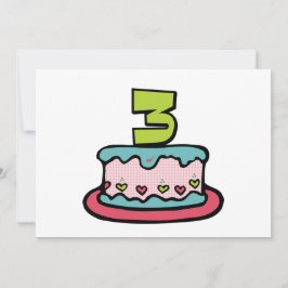 3-års födelsedagstårta kort