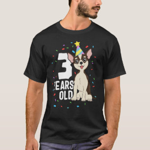 3 års gammal födelsedagsdräkt Chihuahua Hund Party T Shirt