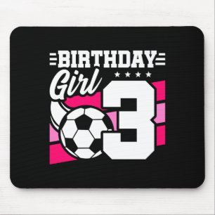 3 Års Gammal Fotboll Fest 3:e Födelsedag Flicka Musmatta