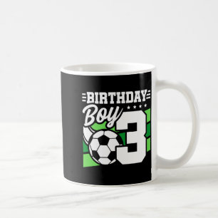 3 Års Gammal Fotboll Fest 3:e Födelsedag Pojke Kaffemugg