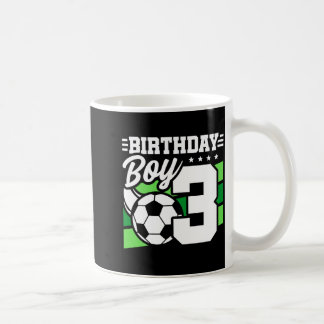 3 Års Gammal Fotboll Fest 3:e Födelsedag Pojke Kaffemugg
