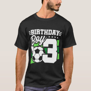 3 Års Gammal Fotboll Födelsedagsfest 3:e Födelseda T Shirt