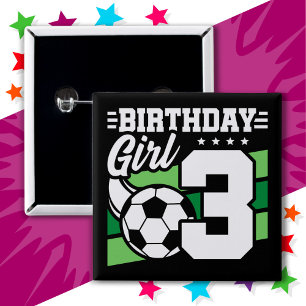 3 års gammal fotboll Party 3:e födelsedagsflickan Knapp