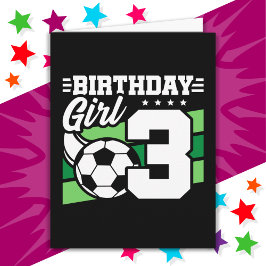 3 års gammal fotboll Party 3:e födelsedagsflickan Kort
