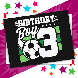 3 års gammal fotboll Party 3:e födelsedagspojken Vykort