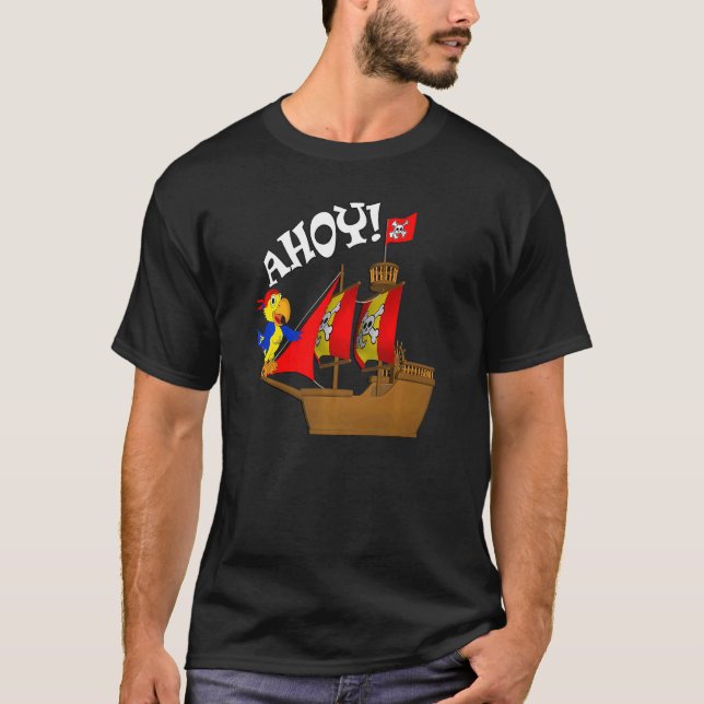 3 års gammal grafisk födelsedag Pirat T Shirt (Framsida)