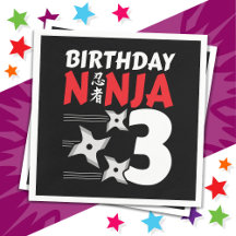 3 års gammal Ninja Party Stars Kids 3:e födelsedag
