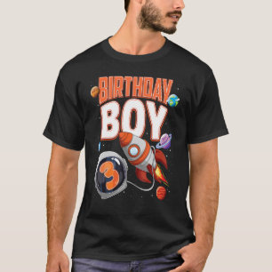 3 års gammal rymdpojke 3:e födelsedag t shirt