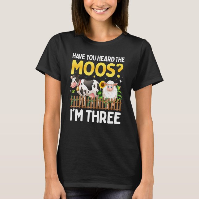 3 års gammaldags födelsedagsfår 3:e Unga Boskap T Shirt (Framsida)