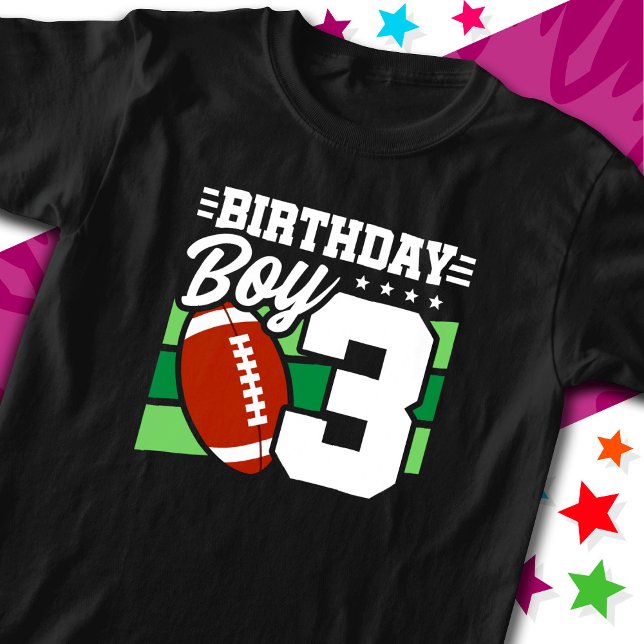 3 års gammalt fotbollsturntema Party 3:e födelseda T Shirt (Skapare uppladdad)