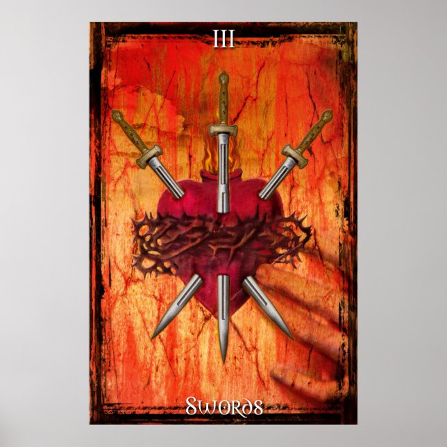 3 av Sords Tarot Print Poster (Framsidan)
