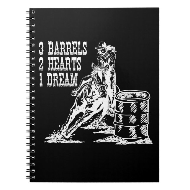 3 Barrelser 2 Hearts 1 Dream Barrel-Tävla Anteckningsbok (Framsidan)