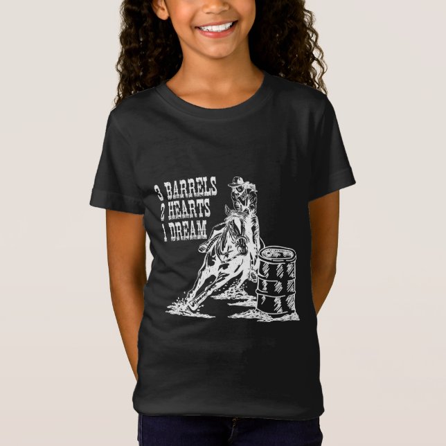3 Barrelser 2 Hearts 1 Dream Barrel-Tävla T Shirt (Framsida)