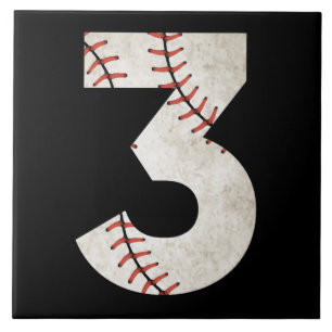 3 Baseball Birthday Kakelplatta