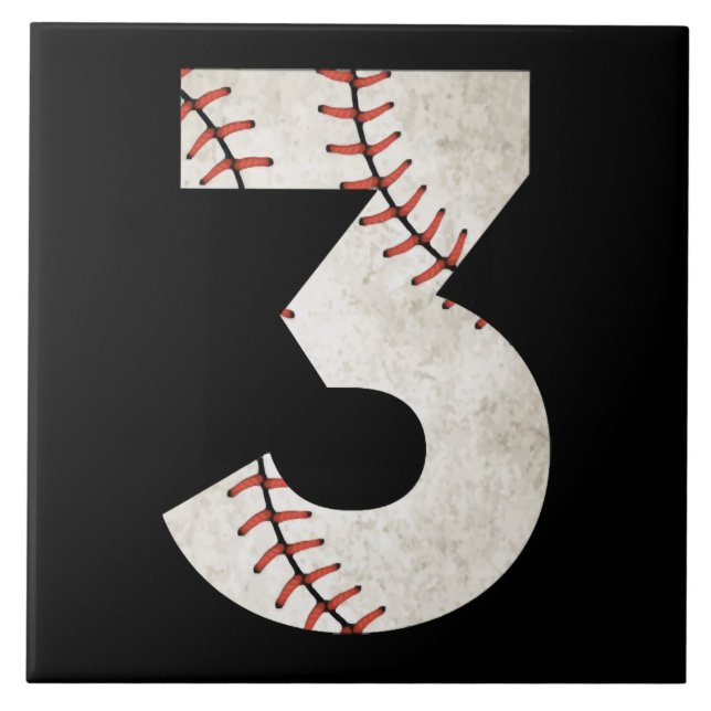 3 Baseball Birthday Kakelplatta (Framsidan)