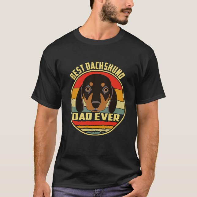 3 Bästa Dachshund Pappa Någonsin T Shirt (Framsida)
