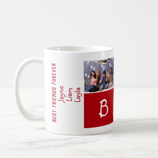 3 bästa vänner för BFF 3-foton Lämnat hanterade Kaffemugg (Vänster)