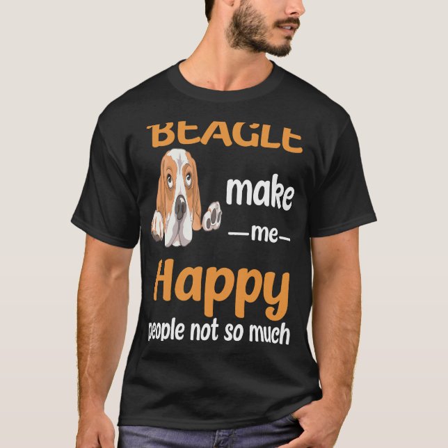 3 Beagle gör mig glad T Shirt (Framsida)