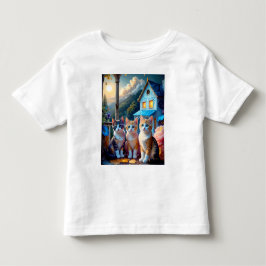 3 Bedårande Konstnärdesignade Katter T Shirt