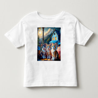 3 Bedårande Konstnärdesignade Katter T Shirt