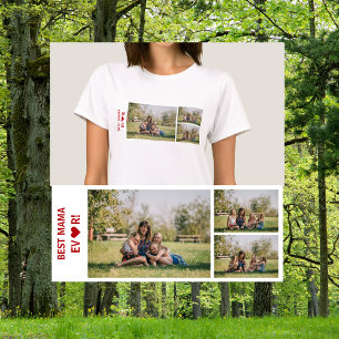 3 Bilder Bästa Mamma Någonsin Foto Collage Mors Da T Shirt