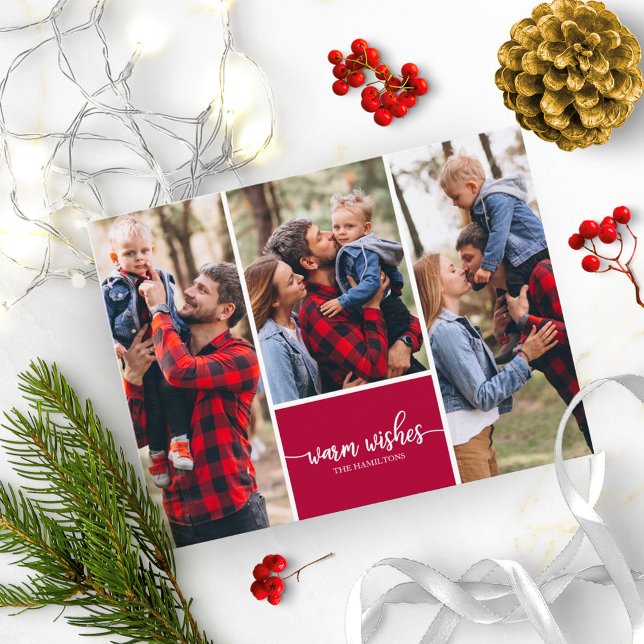 3 bilder kollage varma önskemål enkel jul vykort (Skapare uppladdad)