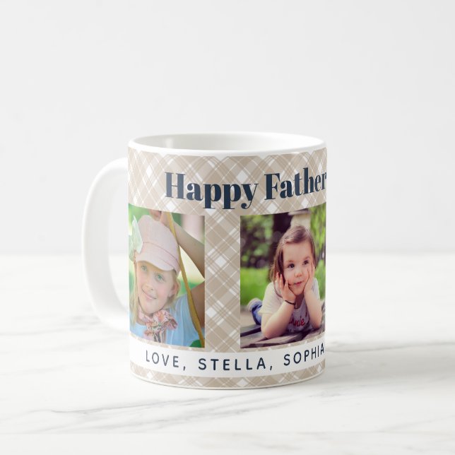 3 bilder Plaid Glad fars dag Kaffemugg (Framsida vänster)