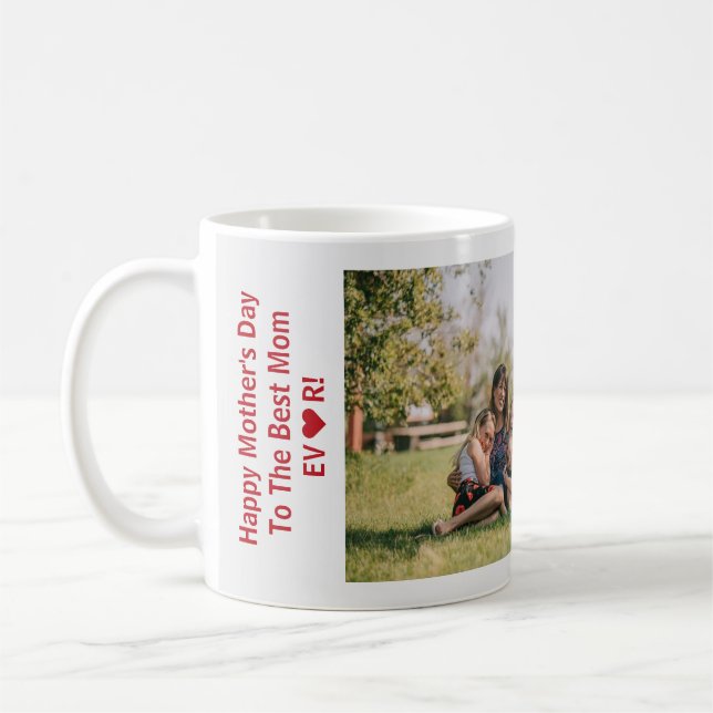 3 Bilder Super Mamma Kollage Mors Dag Kaffemugg (Vänster)