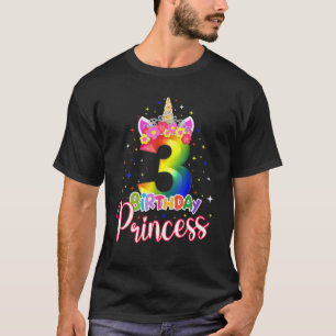 3 Birthday Princess Unicorn 3 Years Old 3Rd Birthd T Shirt