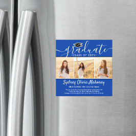 3 Blå Magnetisk Examen Inbjudan Inbjudningskort