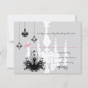 3 Black Chandeliers Mode Diva Bröllop OSA Kort