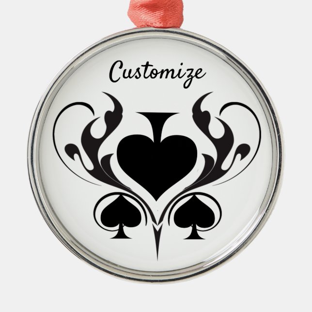 3 Black Spades Tribal Thunder_Cove Julgransprydnad Metall (Framsidan)