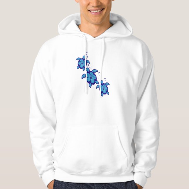 3 blåttHonu sköldpaddor Hoodie (Framsida)
