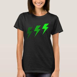3 Blixt, Grönt T Shirt