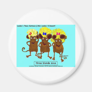 3 Blonda Möss Roliga T-shirts Muggar Kort & Presen Magnet