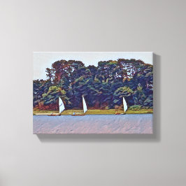 3 Boat Cotuit Skiff Tävling Canvastryck