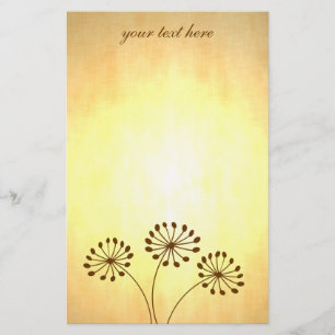 3 Brun blommor Brevpapper
