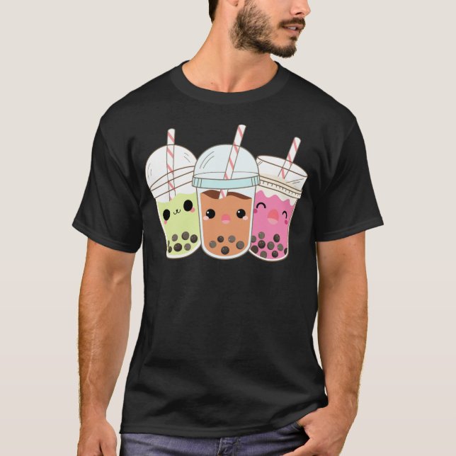 3 Bubble Tea Boba Bubble Tea cowboy children  T Shirt (Framsida)
