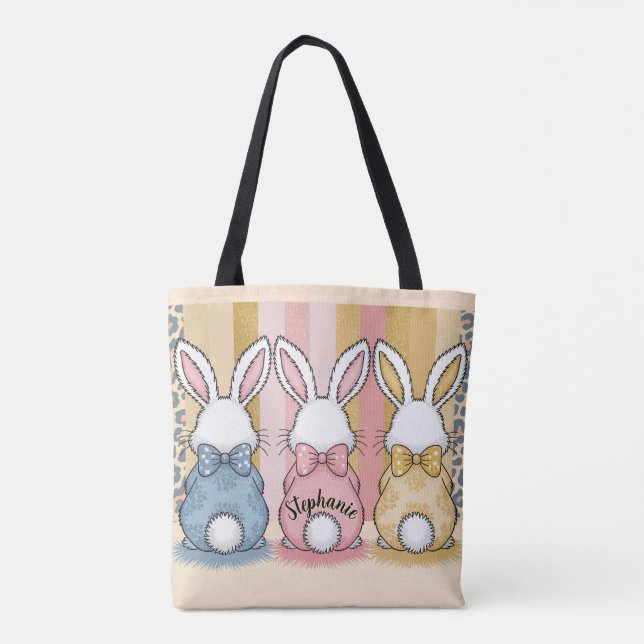 3 Bunny Trio, Personlig Namn Tygkasse (Baksida)