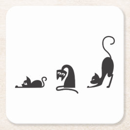 3 cats underlägg papper kvadrat