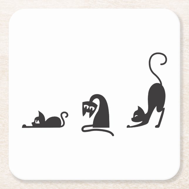 3 cats underlägg papper kvadrat (Framsidan)