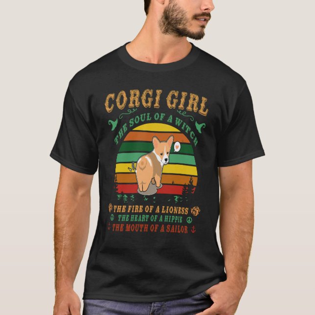3 Corgi Själens Häxa Corgi T Shirt (Framsida)