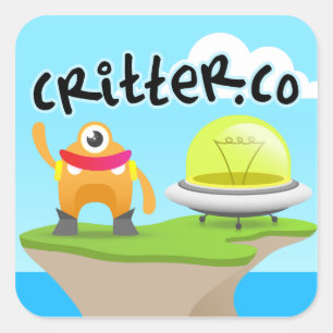 3" Critter.Co-klistermärke (lakan av 6) Fyrkantigt Klistermärke
