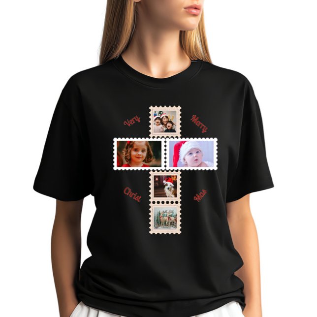 3 Custom Phots Christmas Cross Matching  T Shirt (Skapare uppladdad)