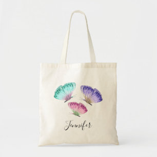 3 Cute Colorful Pastel Watercolor Butterflies Tygkasse