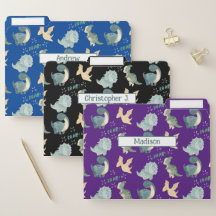 3 Cute Dinosaur Blue Black Lila 1 Namn eller 3