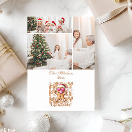 3 Cute Gingerbread  Merry Christmas  Julkort