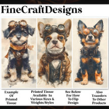 3 Cute Steampunk Hundar Group 2 CB5 Decoupage